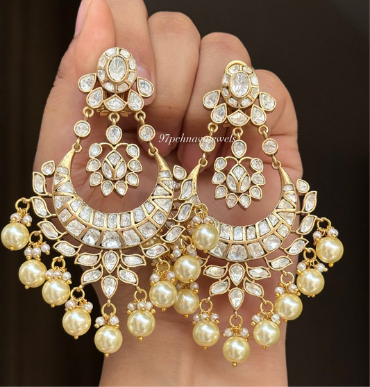 Dia Moissanite Polki Chaandbaali
