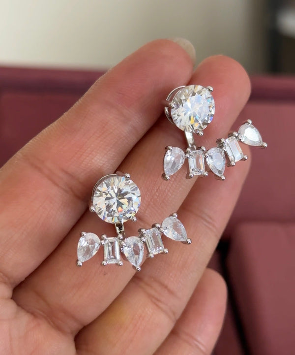 2 Style Rhodium Solitaire Studs