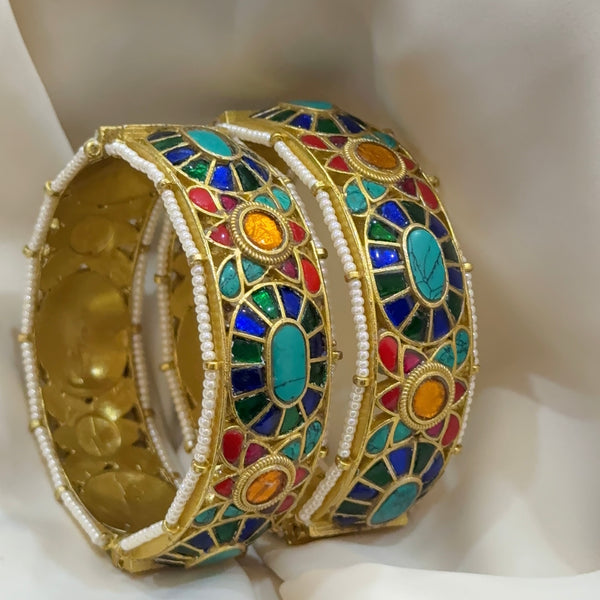 Jadau Multi Coloured Opening Bangles