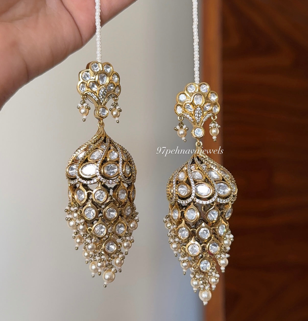 Angoori Polki Jhumkas