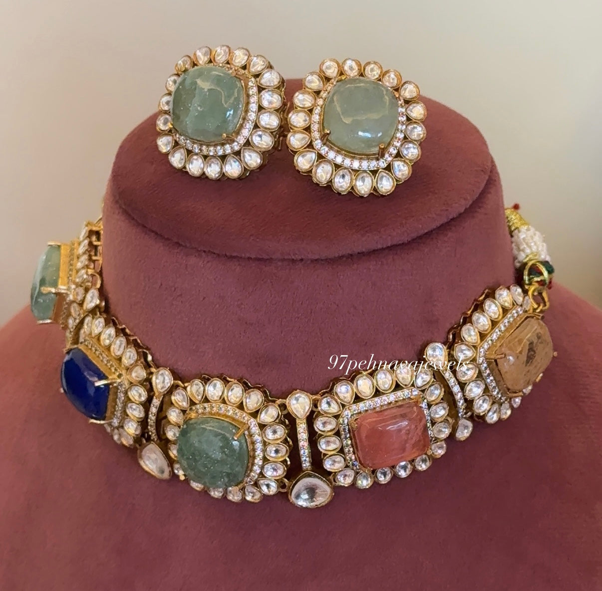 Jevika Navratan Sabya Choker Set