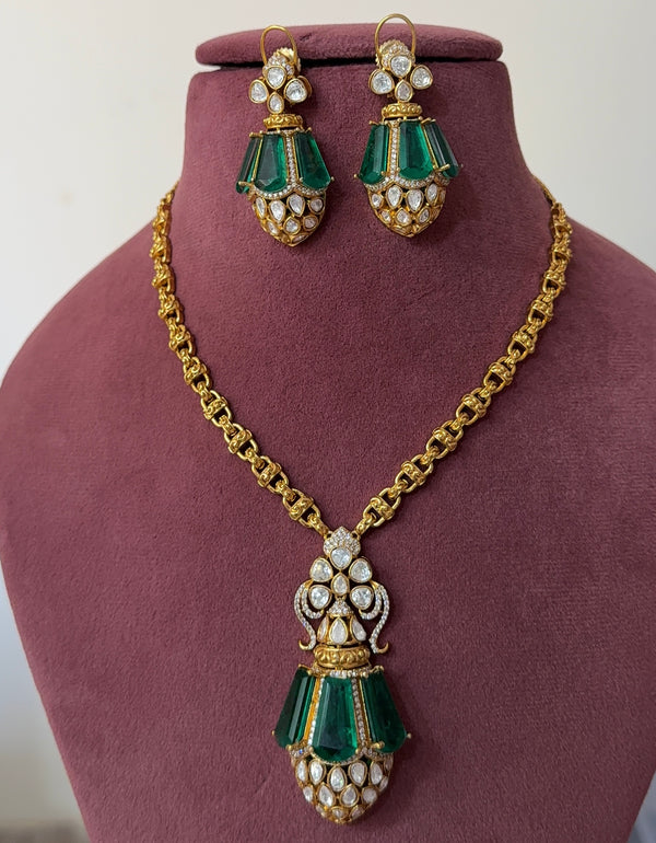 Gold Plated Long Necklace Set