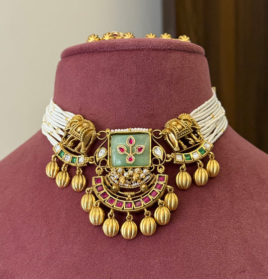 Kruthika Elephant Rajwada Necklace