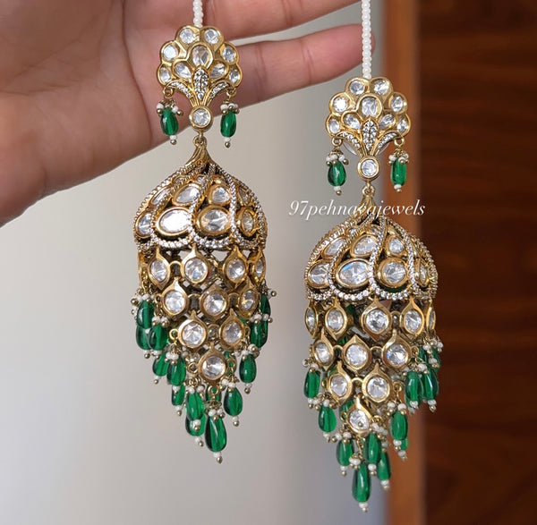 Angoori Polki Jhumkas