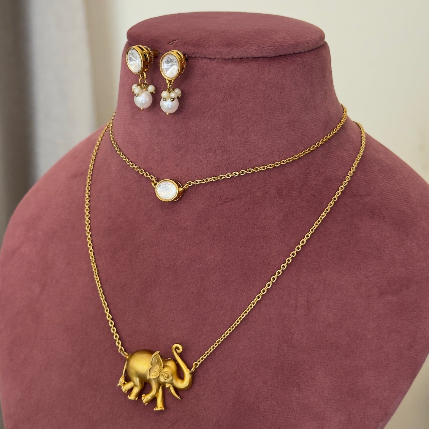 Elephant Layered Fusion Necklace Set
