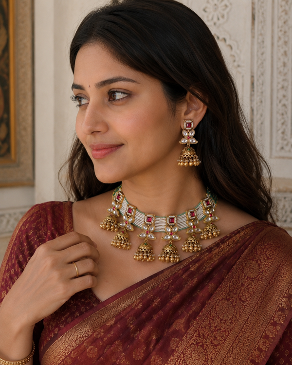 Rani Premium Kundan Necklace Set